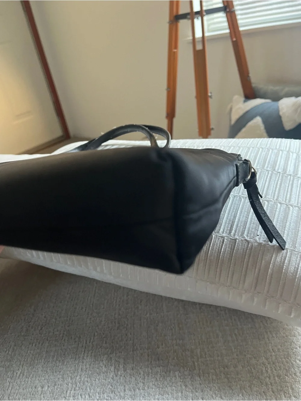 kate spade Black Nylon Laptop Tote with Gold Logo Plaque
